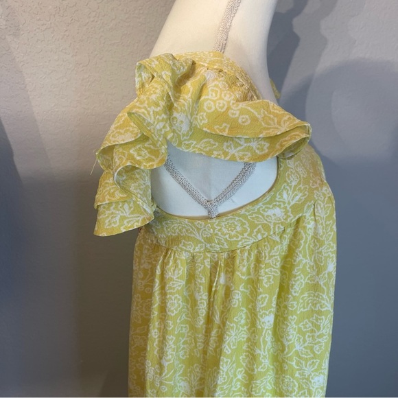 By The River Yellow Floral Tiered Midi Dress Size Small - Picture 5 of 9
